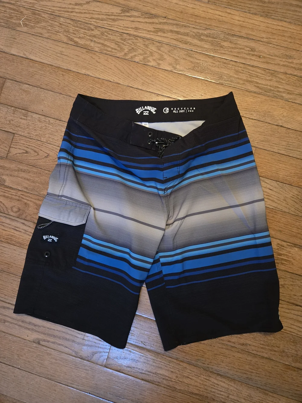Billabong Men's Blue Striped Recycled Pro Shorts